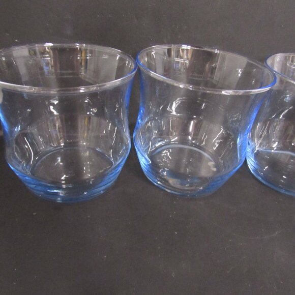 Vintage Libbey Impromptu Azure Misty Blue 3 1/2 Inch Rocks Glass Set of 4 - Picture 3 of 9